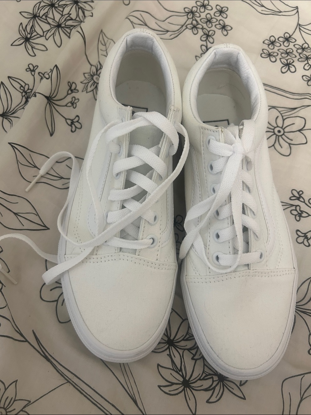 Vans White Low-Top Canvas Sneakers